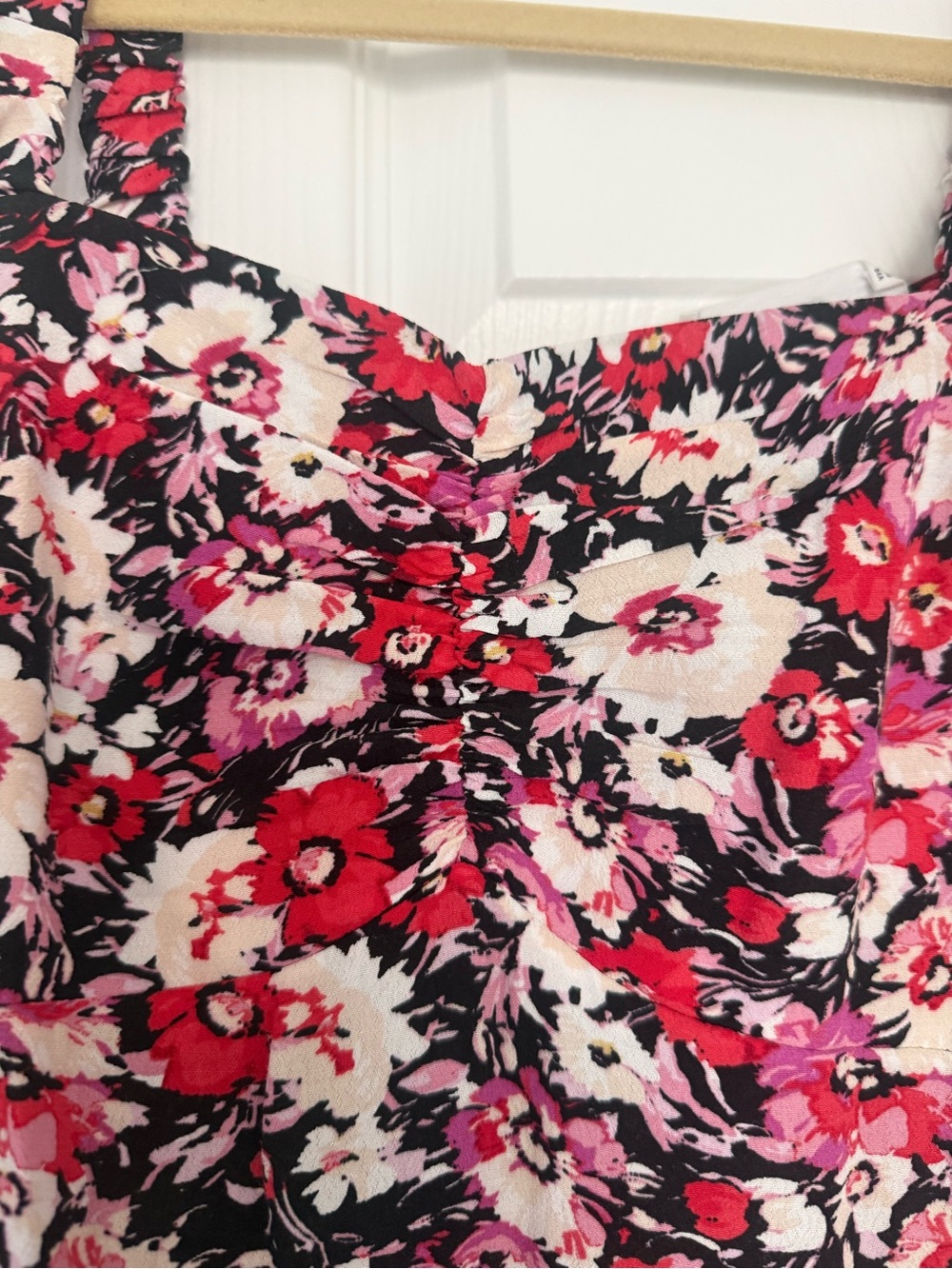 MANGO Woman’s Floral Pink Maxi Dress with Ruffle Hem size Small - Picture 8 of 9